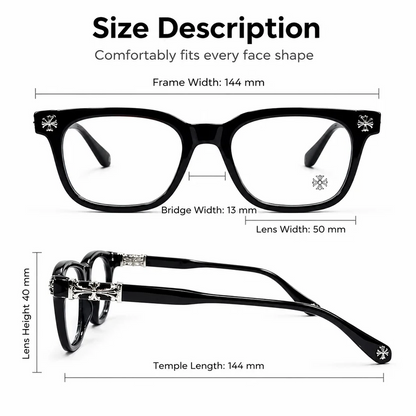 Chrome Heart - Black/Silver- Premium Glasses